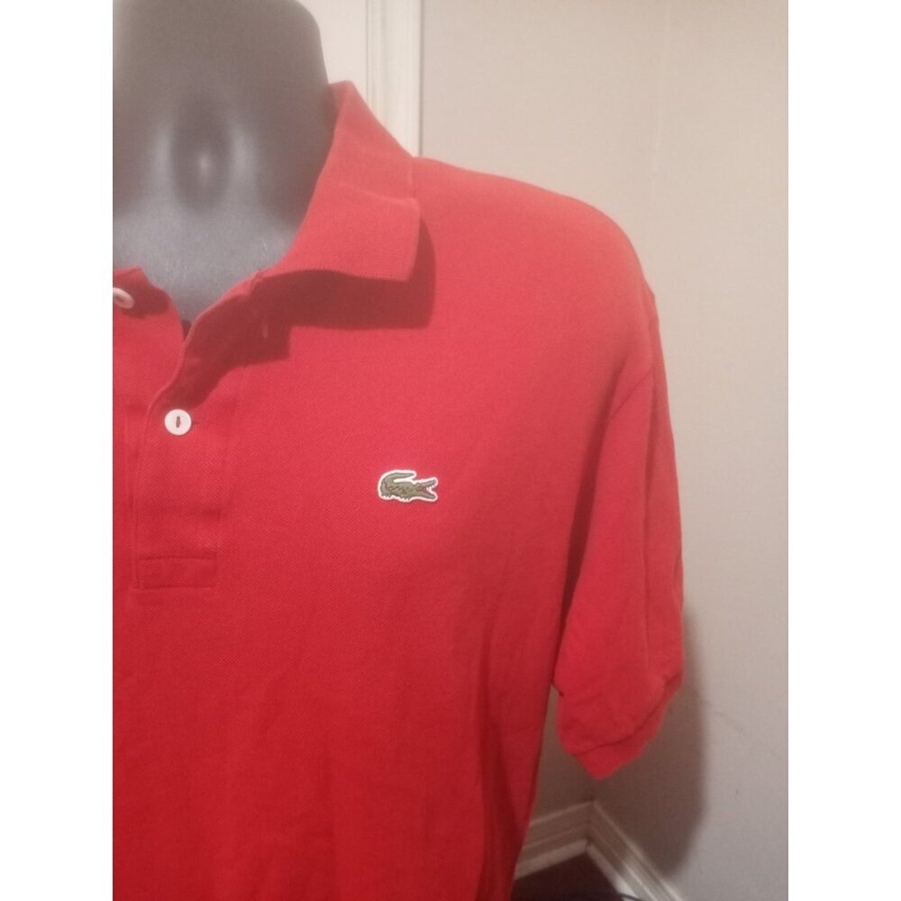 Lacoste Short Sleeve  Polo Shirt Red Men's Size 8 USA 2XL Alligator France - Picture 7 of 14